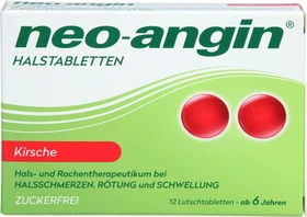 Neo-Angin Kirsche zuckerfrei Pastillen, 12 Stück