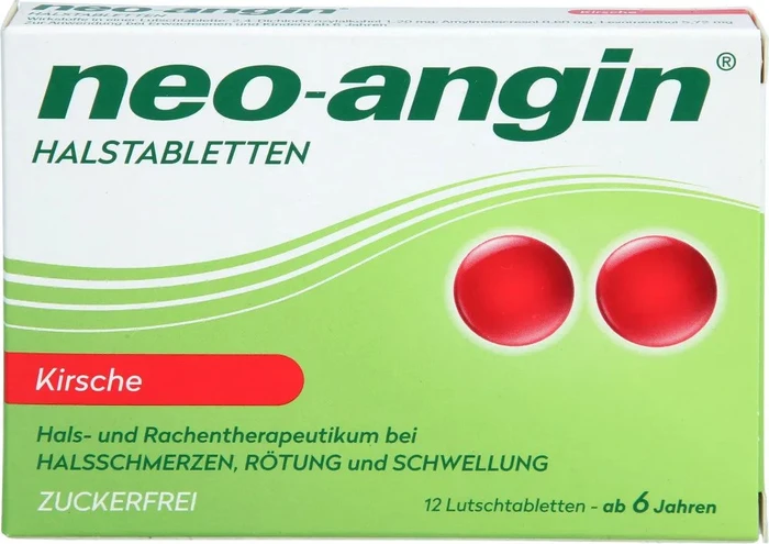 Neo-Angin Kirsche zuckerfrei Pastillen, 12 Stück