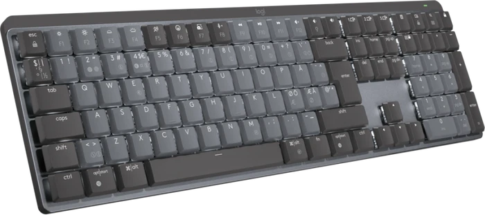 Logitech MX Mechanical, LEDs weiß, Logi Bolt, Graphite, Kailh Choc V2 LOW PROFILE BROWN, USB/Bluetooth, ND