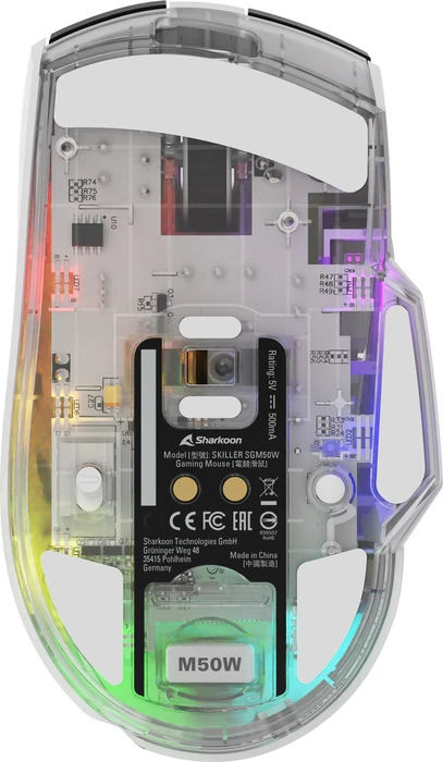 Sharkoon Skiller SGM50W mit Ladestation, weiß, USB