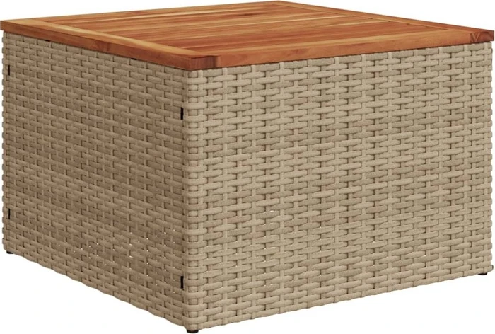 vidaXL Polyrattan/Akazineholz Gartentisch 55x47cm beige (366064)
