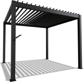 Juskys Tahiti Pergola mit Lamellendach 3x3m anthrazit