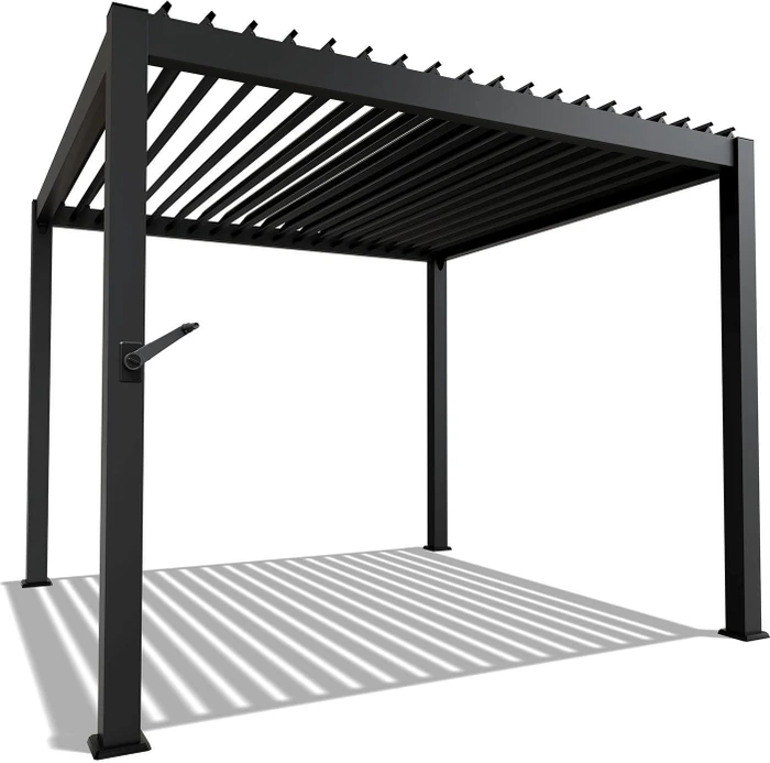 Juskys Tahiti Pergola mit Lamellendach 3x3m anthrazit