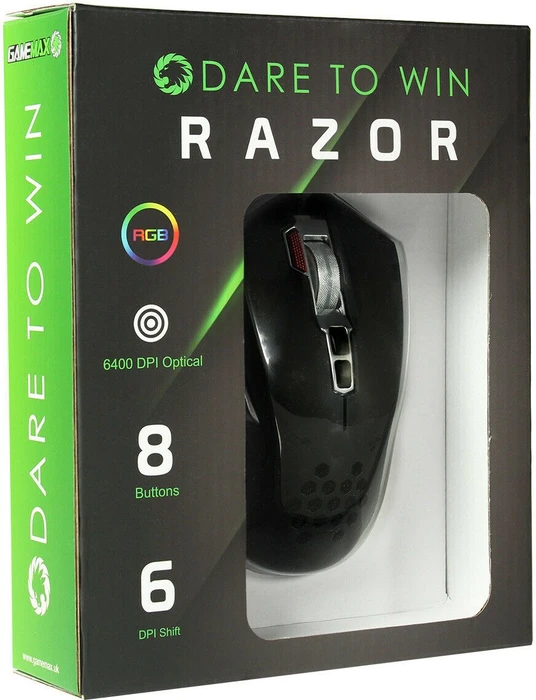GameMax Razor RGB Gaming Mouse schwarz, USB