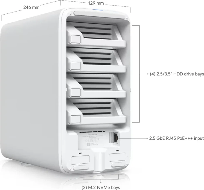 Ubiquiti UNAS 4 weiß, 4GB RAM, 1x RJ-45 2.5GBase-T, 1x USB-C 3.0