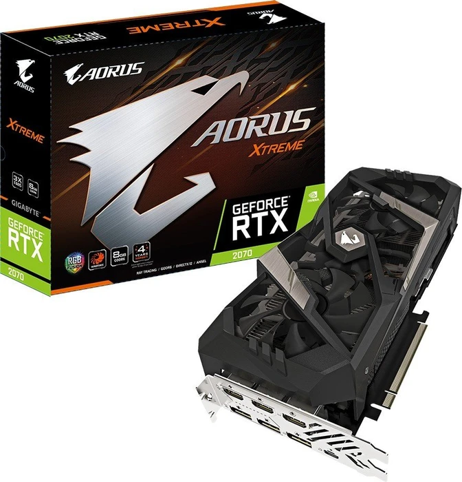 GIGABYTE AORUS GeForce RTX 2070 Xtreme 8G, 8GB GDDR6, 3x HDMI, USB-C, 3x DP