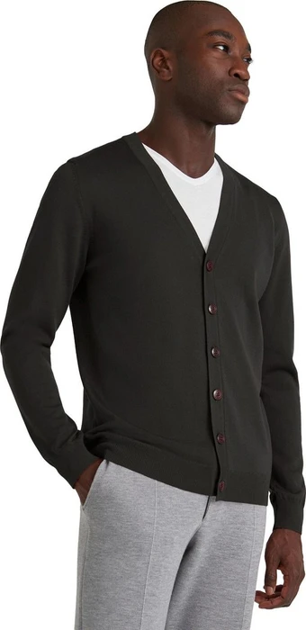 Falke Basic Apparel Cardigan V-Ausschnitt Strickjacke brown mel. (Herren)