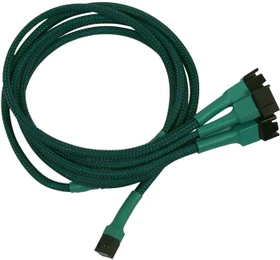 Nanoxia 3-Pin auf 4x 3-Pin Verteiler, sleeved, 60cm, grün