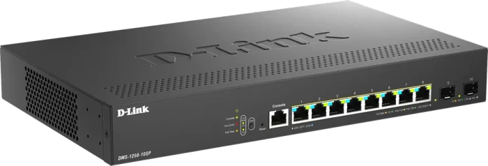 D-Link DMS-1250 Rackmount 2.5G Smart Switch, 8x RJ-45, 2x SFP+, 240W PoE+