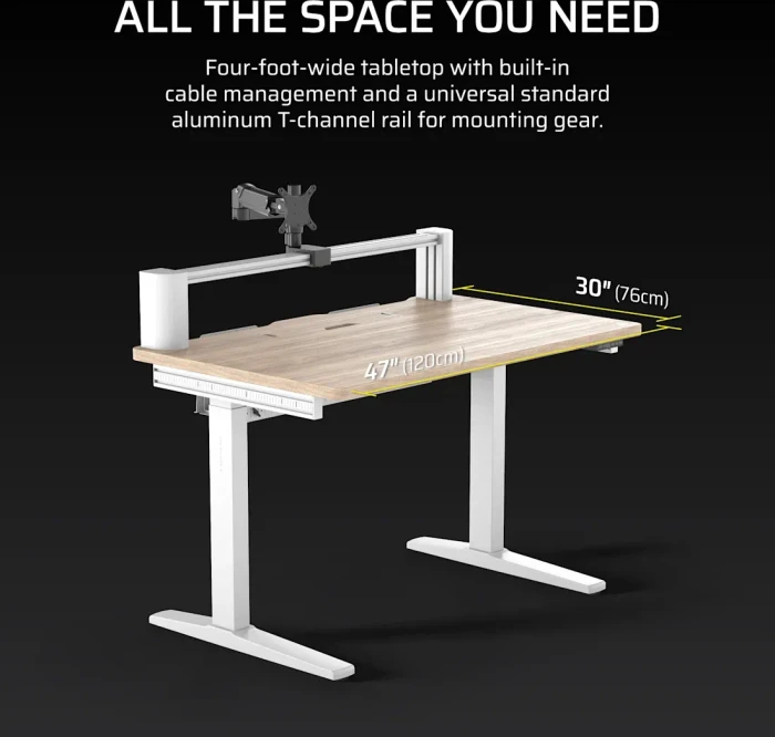 Corsair Platform:4 Elevate elektrisch höhenverstellbarer Sitz-Steh-Schreibtisch 120x76cm Kiefer/weiß