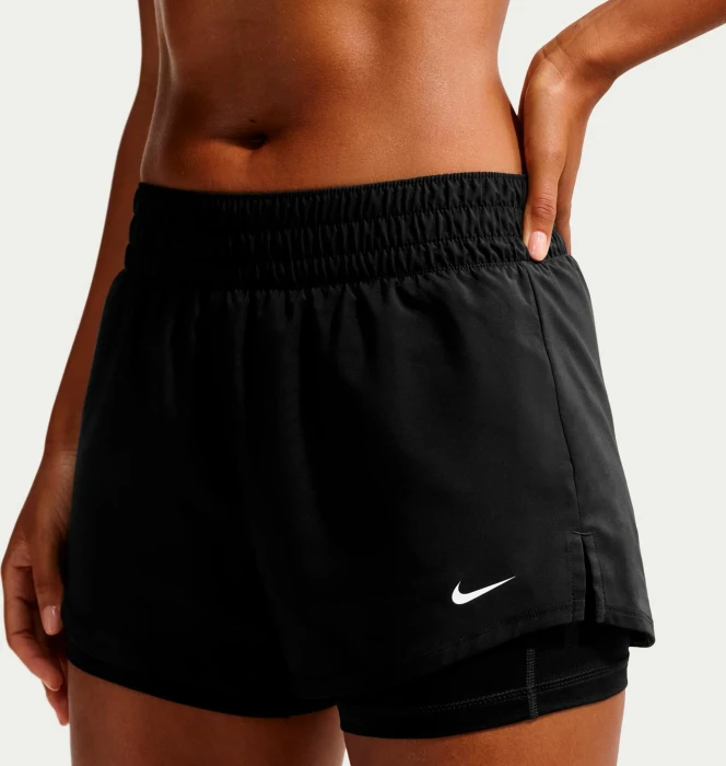 Nike One Dri-FIT 2in1 Hose kurz schwarz/weiß (Damen)
