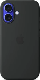 Apple Silikon Case mit MagSafe für iPhone 16 schwarz