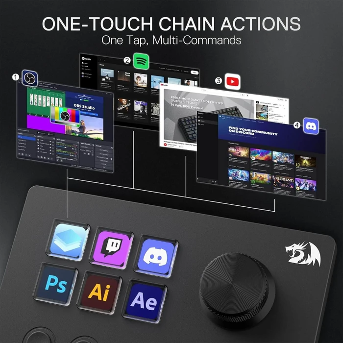 Redragon SS551 Stream Controller, schwarz, USB-A (SS-551) – Bild 9