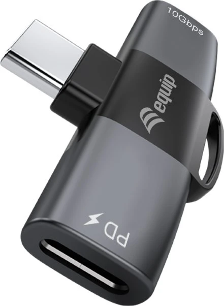 Equip 2-in-1-USB-C-OTG-Adapter, USB-C 3.1 [Stecker] auf 2x USB-C 3.1 [Buchse], PD 100W, grau