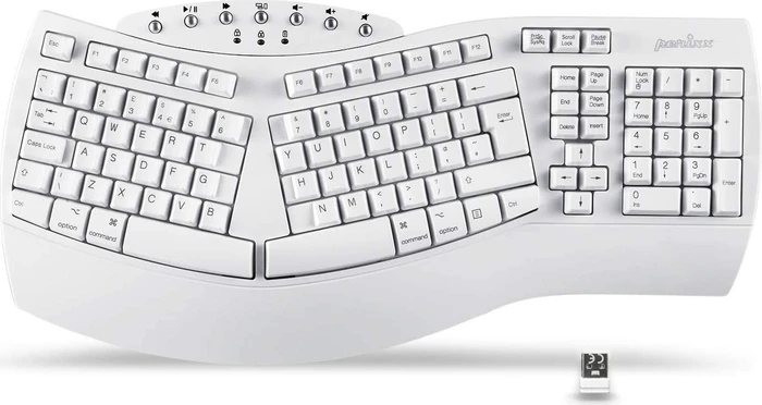 Perixx Periboard-612W, weiß, USB/Bluetooth, UK