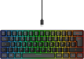 ISY IGK-3600-BK Mini Gaming Tastatur, schwarz, LEDs RGB, USB, DE (505571)