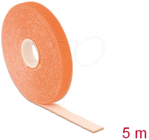 DeLOCK Klettband auf Rolle, 13mm, 5m, orange