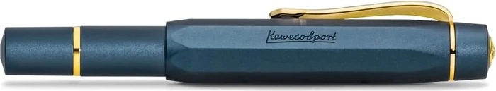 Kaweco Piston Sport AL Starter Set mit Tinte navy/gold, rechte Hand, extra fein