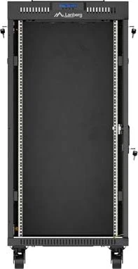Lanberg 19" Rackschrank 24HE, LCD, freistehend, Flat Pack, V2, Gitternetztür, IP20, RAL 9004, 800mm tief