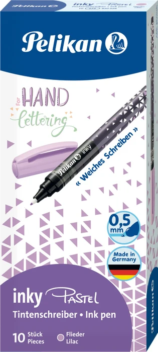 Pelikan inky Pastell Tintenroller (Mine) flieder, Rechtshänder, Faltschachtel
