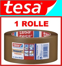 tesa tesafilm 4124 PVC Klebeband braun, 50mm/66m, 1 Stück