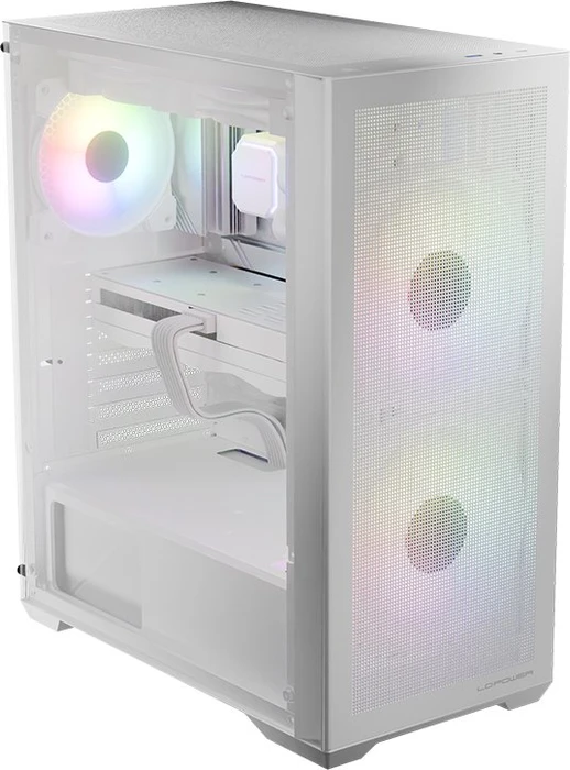 LC-Power Gaming 717W Meshwork_L Light, weiß, Glasfenster