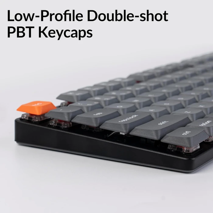 Keychron K5 Max, grau, LEDs RGB, hot-swap, Gateron LOW PROFILE 2.0 RED, USB/Bluetooth, DE