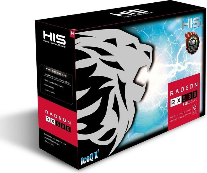 HIS Radeon RX 580 IceQ X² OC, 8GB GDDR5, DVI, HDMI, 3x DP