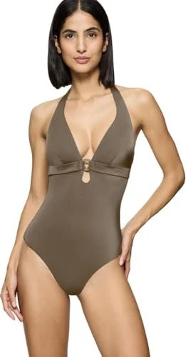 Triumph Midnight Swim Neckholder mit Cups Badeanzug havanna (Damen)