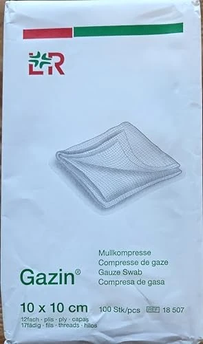 Lohmann & Rauscher Gazin Mullkompresse unsteril 12-fach, 10 x 10cm, 100 Stück