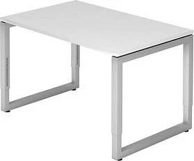 Hammerbacher Ergonomic Plus R-Serie RS12/W/S Schreibtisch 120x80cm weiß/silber