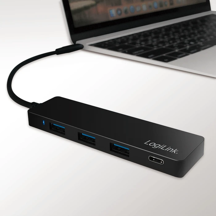 LogiLink USB-Hub, 1x USB-C 3.0, 3x USB-A 3.0, USB-C 3.0 [Stecker]