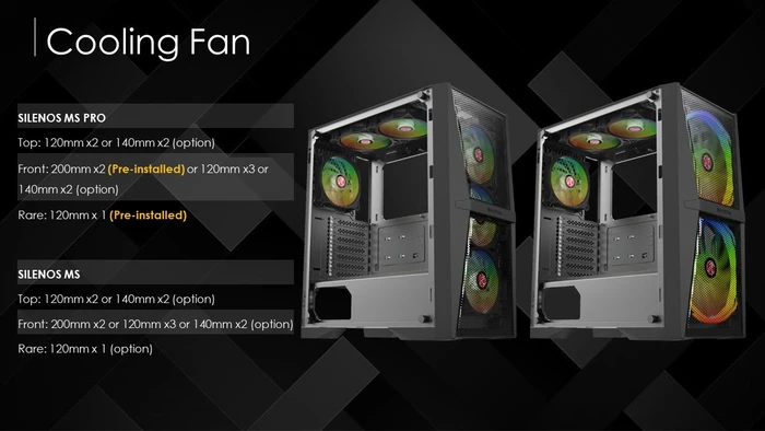 Raijintek Silenos MS, schwarz, Glasfenster