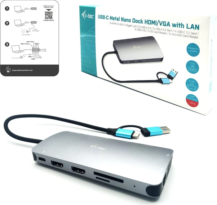 i-tec USB-C Metal Nano Dock, USB-C 3.0 [Stecker]
