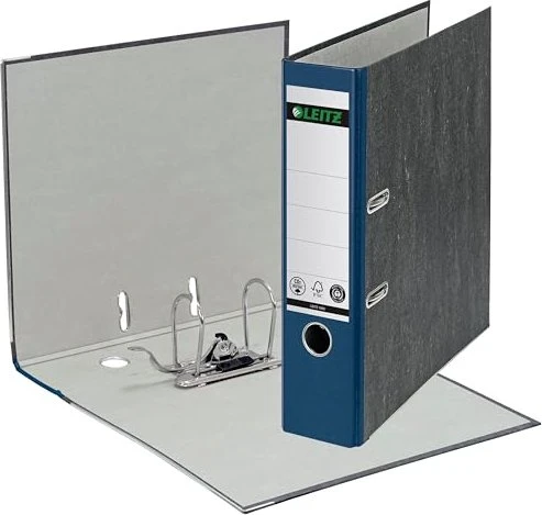 Leitz Qualitäts Ordner 2-Ring 180° Klimaneutral, 80mm, A4, schwarz/blau, 20er-Pack