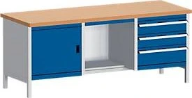 Bott Cubio Werkbank 200x84x75cm blau