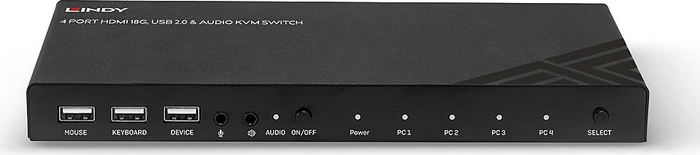 Lindy USB 2.0, HDMI 4K@60Hz, 4-fach KVM-Switch