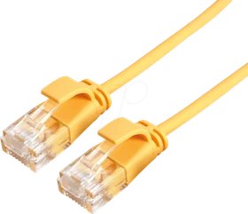 Roline / Secomp DataCenter Slim Patchkabel, Cat6a, U/UTP, RJ-45/RJ-45, 5m, gelb