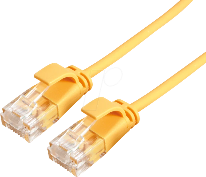 Roline / Secomp DataCenter Slim Patchkabel, Cat6a, U/UTP, RJ-45/RJ-45, 3m, gelb