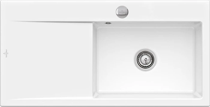 Villeroy & Boch Subway Style 60 Einbau Becken rechts mit Ablauffernbedienung weiß alpin