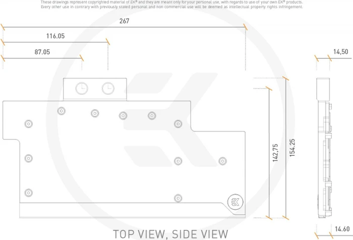 EK Water Blocks Classic Line EK-Classic GPU Strix RTX 3070 D-RGB, Nickel, Acryl