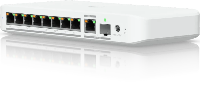 Ubiquiti UniFiSwitch Flex Desktop 2.5G Smart Switch, 8x RJ-45, 1x RJ-45/SFP+, 210W PoE++ PD