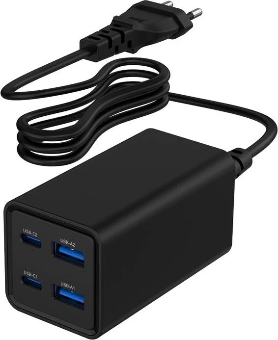Gembird 4-Port Schnellladegerät GaN USB PD 65W schwarz
