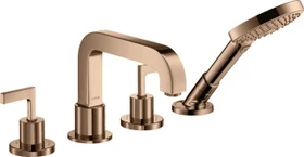Hansgrohe Axor Citterio 4-Loch Wannenkombination mit Hebelgriff und Rosette polished red gold