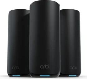 Netgear Orbi Wi-Fi 7, 870 Serie RBE873, schwarz, Router und 2x Repeater Set, 3er-Bundle (RBE873B-100EUS / RBE873B-100UKS)