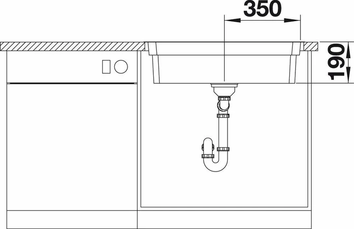 Blanco Etagon 700-IF/A InFino Unterbau Becken mittig mit Ablauffernbedienung edelstahl (524274) – Bild 3 von 5