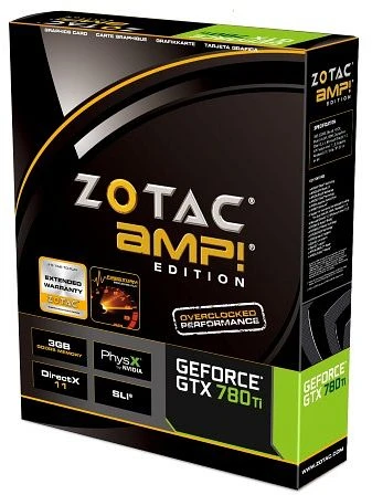 Zotac GeForce GTX 780 Ti AMP!, 3GB GDDR5, 2x DVI, HDMI, DP