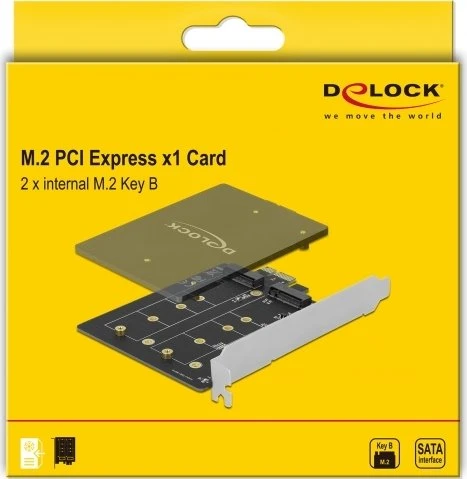 DeLOCK 2x M.2 SATA, PCIe 3.0 x1