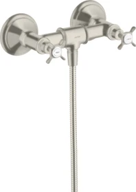 Hansgrohe Axor Montreux 2-Griff Brausearmatur Aufputz mit Kreuzgriffen edelstahloptik