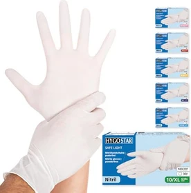 Franz Mensch Hygostar Nitril Safe Light Einweghandschuhe XL weiß, 100 Stück